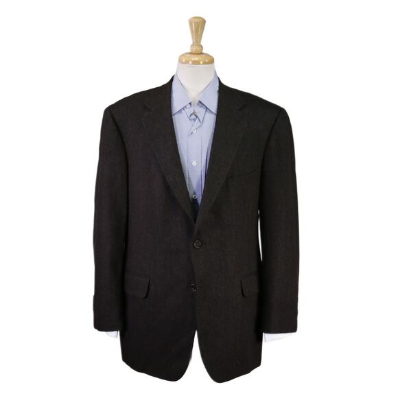 Brooks Brothers Green Black Brown Herringbone Tweed Sportcoat Blazer 44R - Picture 1 of 7